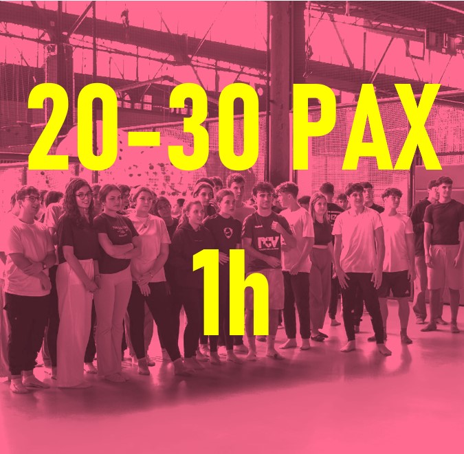 7.1.-PACK ESPECIAL GRUPS ( 20-30 PAX) Flipp elàstics i Flipp xarxes ( 1 hora activitat)