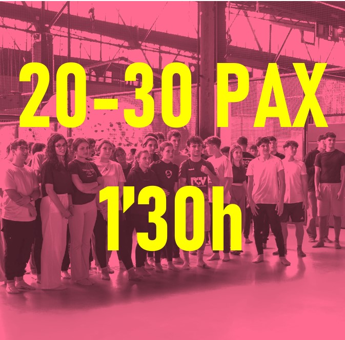 7.1.2.-PACK ESPECIAL GRUPS ( 20-30 PAX) Flipp elàstics , FLipp xarxes i Flipp bol ( 1,30 hores activitat)